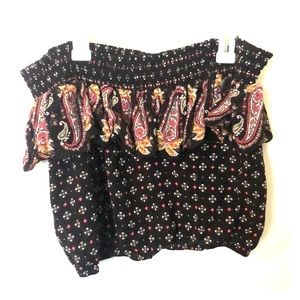 Black Off the Shoulder Crop Top